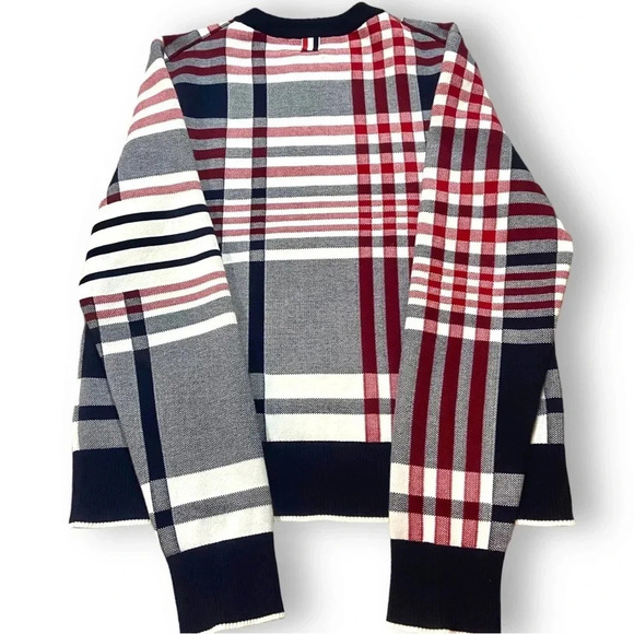 Thom Browne Plaid Kite Sweater 100% Cotton Sz OS Navy/Red - Picture 3 of 10